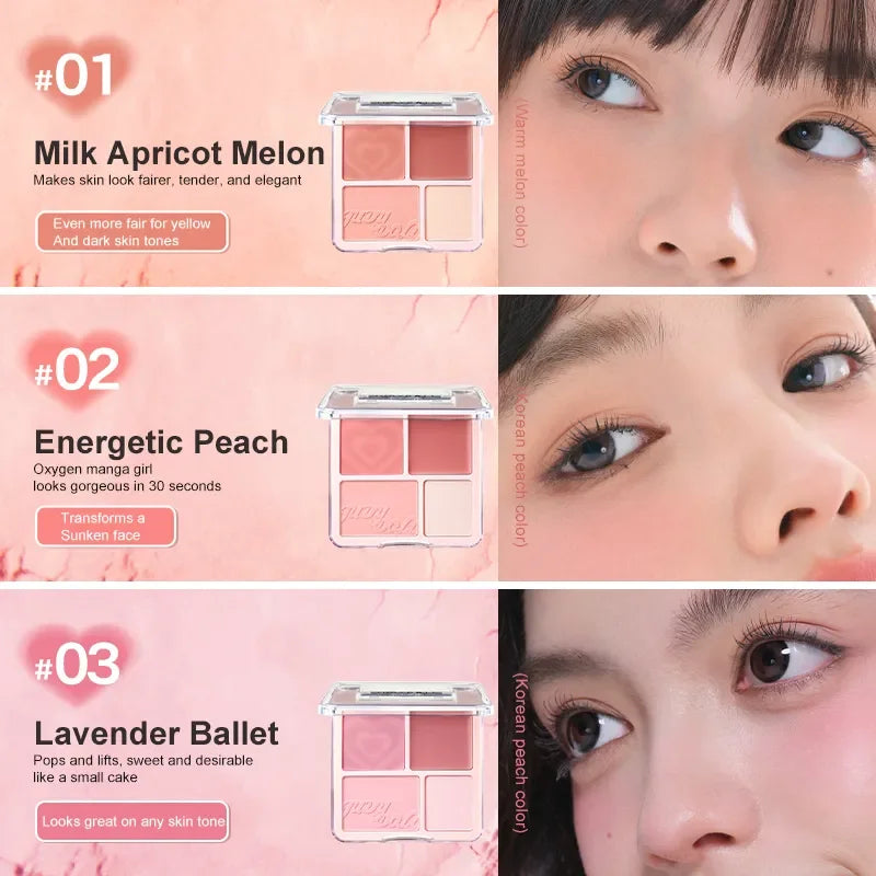 Judydoll 2-in-1 Blush & Highlighter Palette - Blush Cream, Radiant Matte Highlighter, Versatile Palette, Gift for Friend, Date