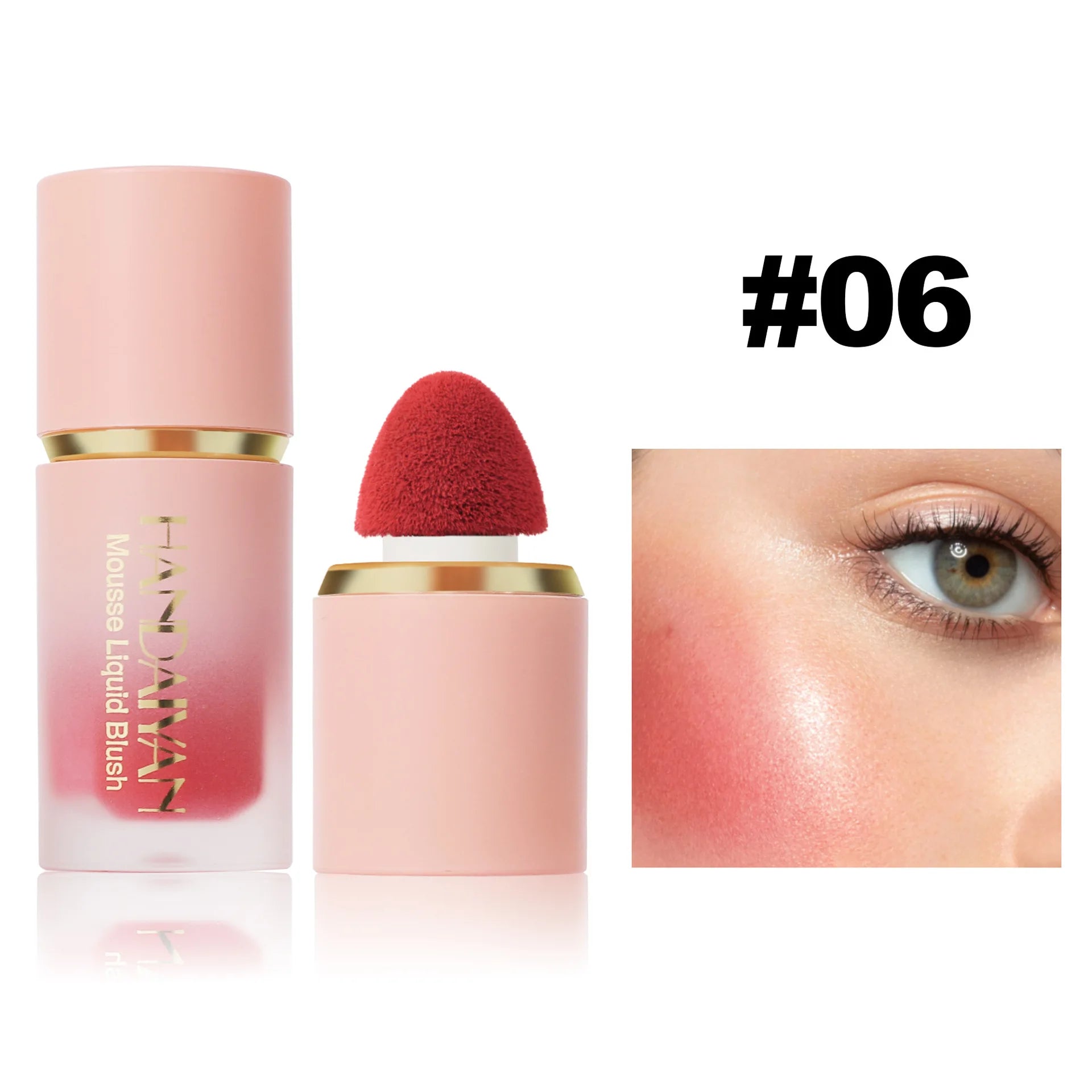 HANDAIYAN Liquid Blush Facial Matte Makeup Lasting Easy to Color Make Up Blusher With Sponge Brush Tip Velvet Rouge Cosmetics