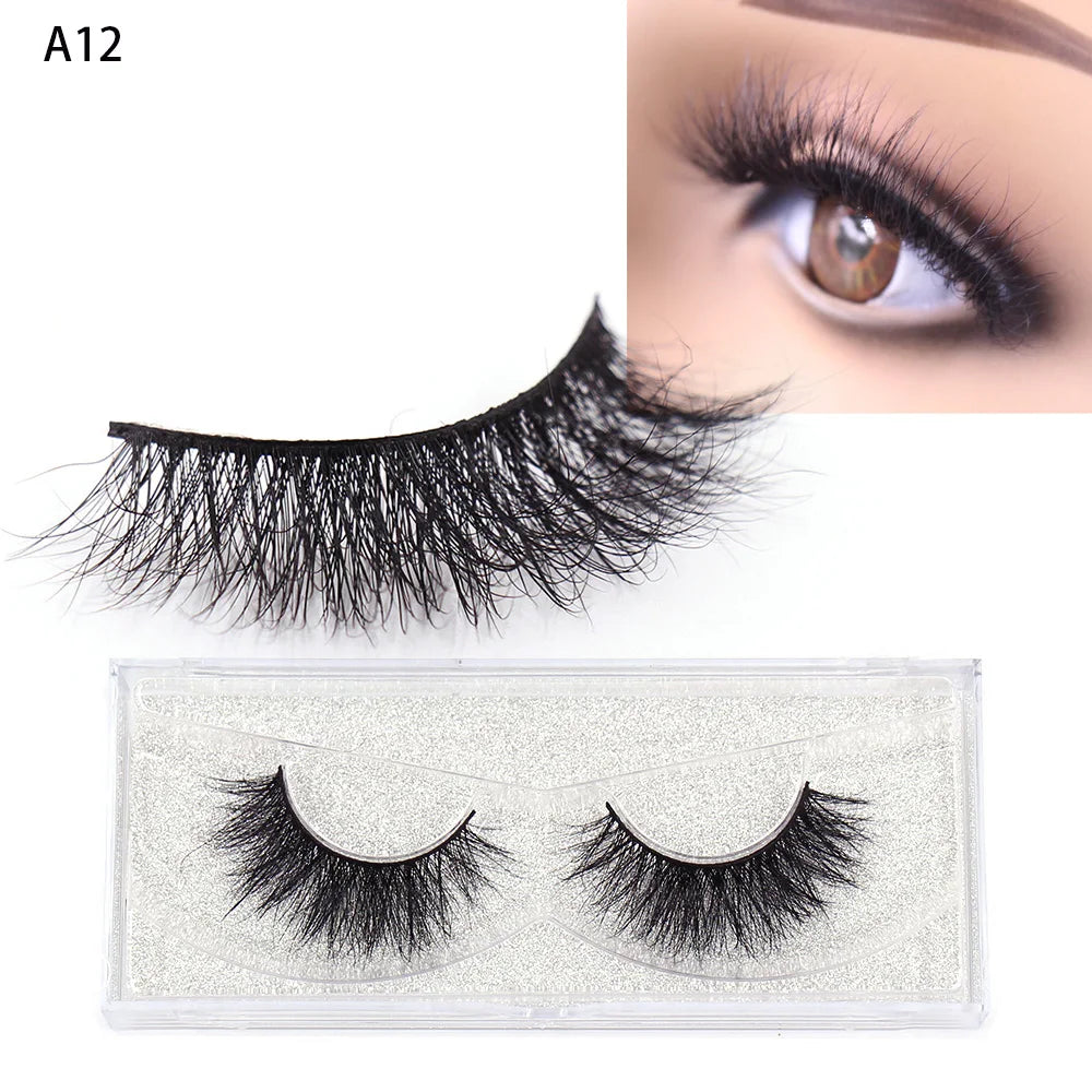 LEHUAMAO 5D Mink Hair False Eyelashes Wispy Cross Natural Mink Lashes Fluffy Eyelash Extension Tools Makeup Handmade Eye lashes