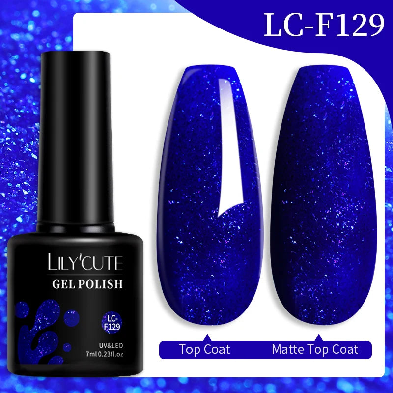 LILYCUTE 7ML 3 IN 1 Platinum Cat Magnetic Gel Nail Polish Silver Moonlight Magnetic Nail Sparkling Glitter Semi Permanent UV Gel