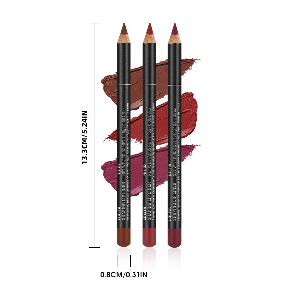 3PCS Silky Matte Lip Liner - Create Defined Contours with Long-Lasting Color, Waterproof & Non-Sticky, Smooth Application