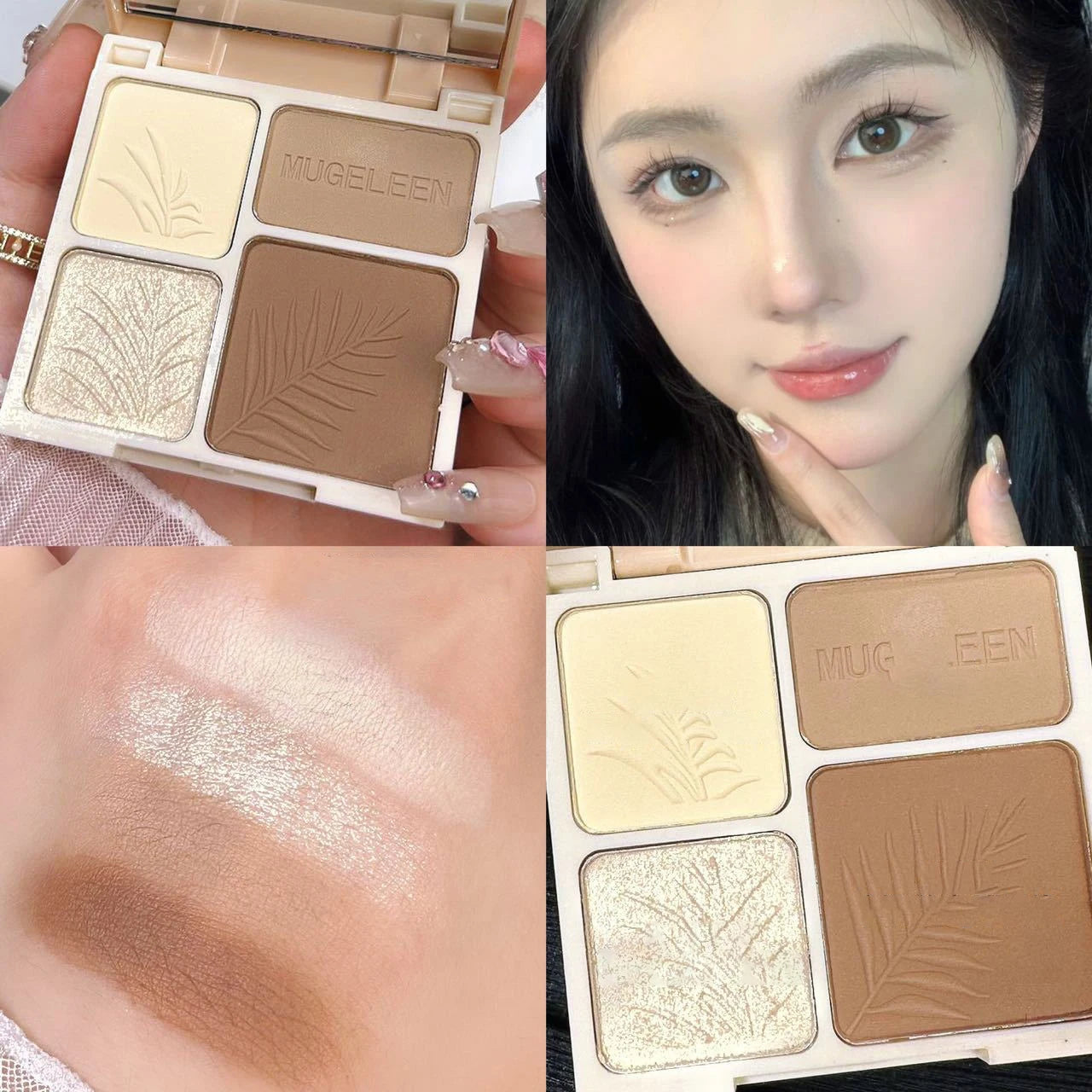 4 Colors Matte Highlighter Bronzers Palette Face Shading Grooming Powder Long-Lasting Makeup Face Contouring Shadow Cosmetics