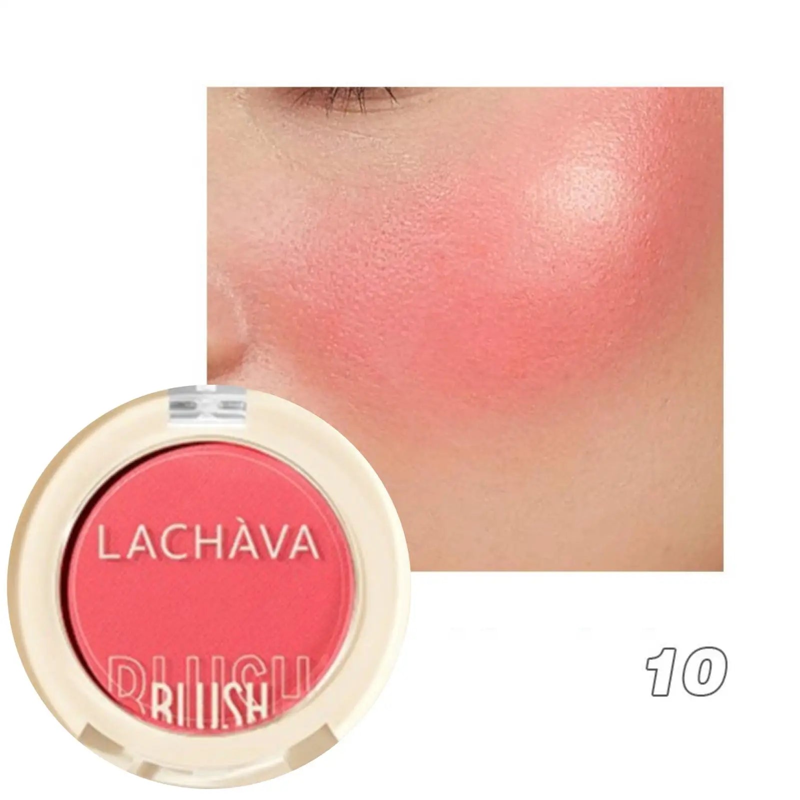 1PC Monochrome Blush Palette, Low Saturation Powder, Matte Effect, Pink/red, Long-lasting, Suitable for Date and Daily Needs