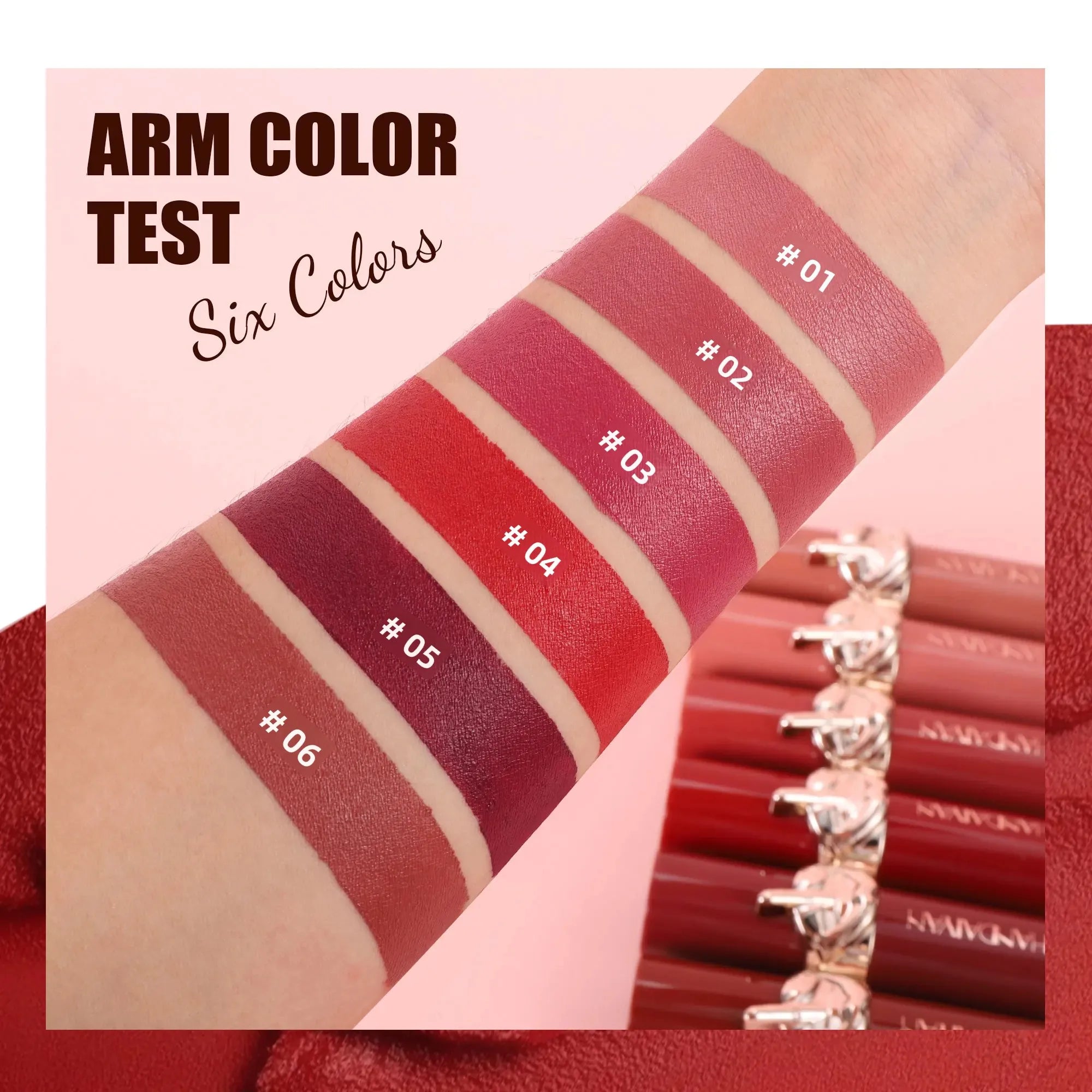 Creamy Velvet Lipstick Moisturizing Long Lasting Waterproof Non Stick Cup Rich Color 6 Shades Smooth Lip Makeup For Women
