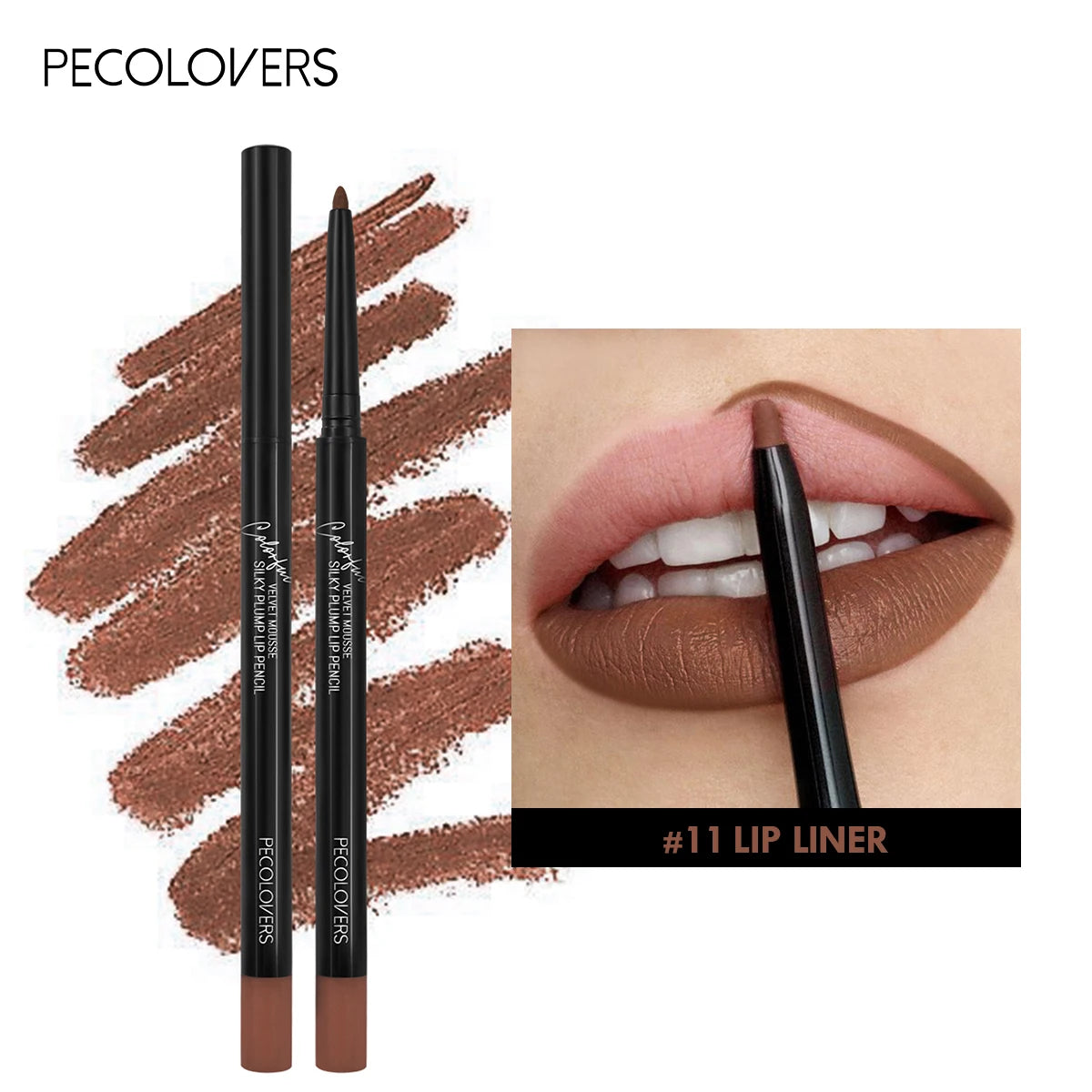 12 Colors Lip Liner , Matte Dewy Finish Long Lasting Waterproof Smudge Proof Lip Liner