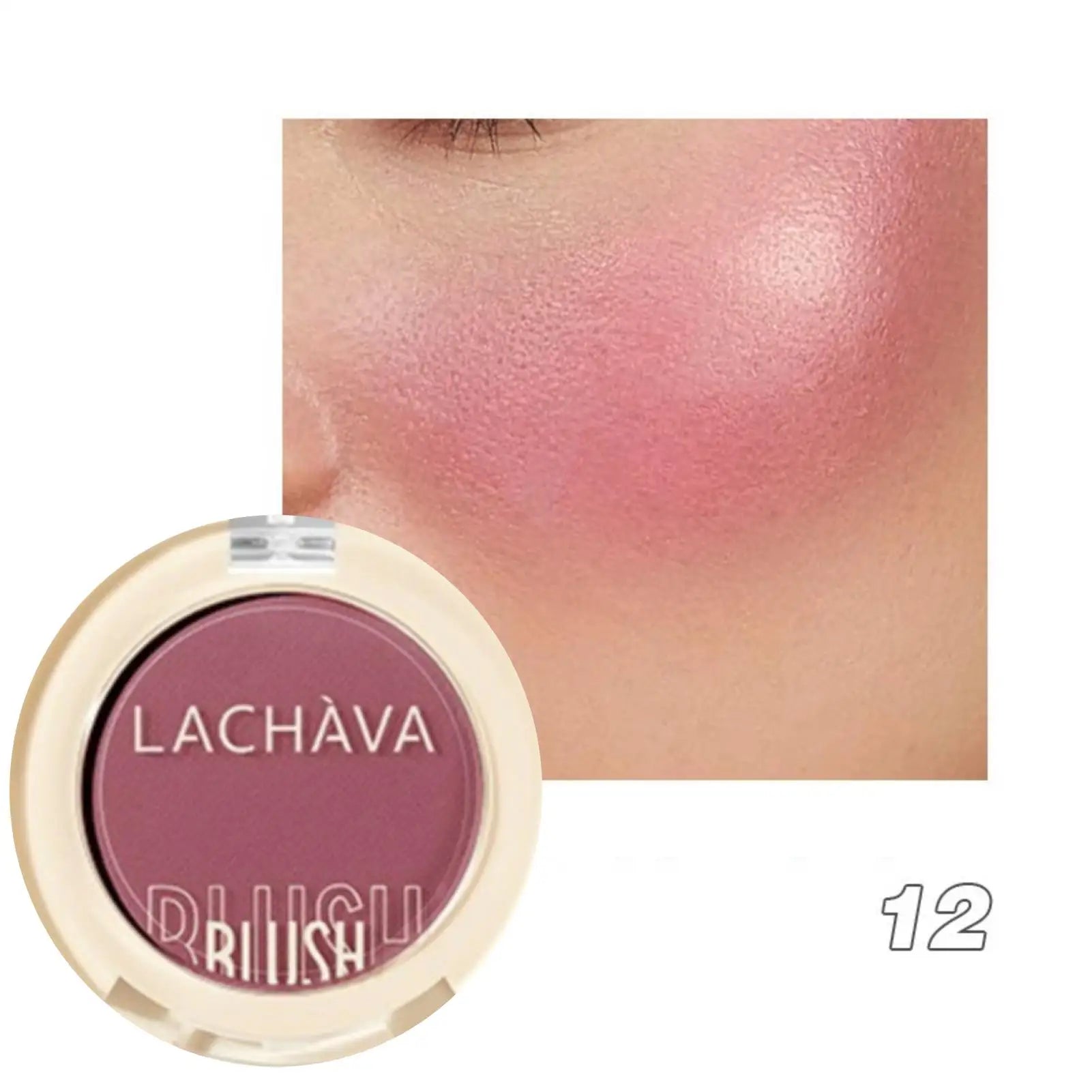 1PC Monochrome Blush Palette, Low Saturation Powder, Matte Effect, Pink/red, Long-lasting, Suitable for Date and Daily Needs
