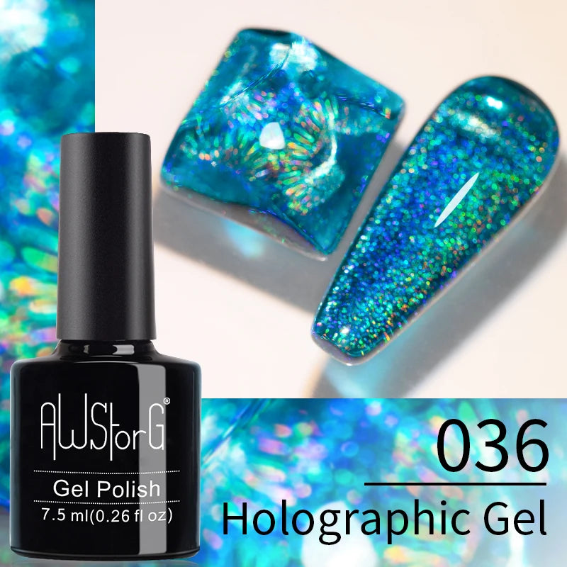 AWStorG 7.5ml Golden Gradient Cat Eye Nail Polish Gel Phototherapeutic Gel Soak Off Nail Magnetic Gel Polish Nail Art DlY