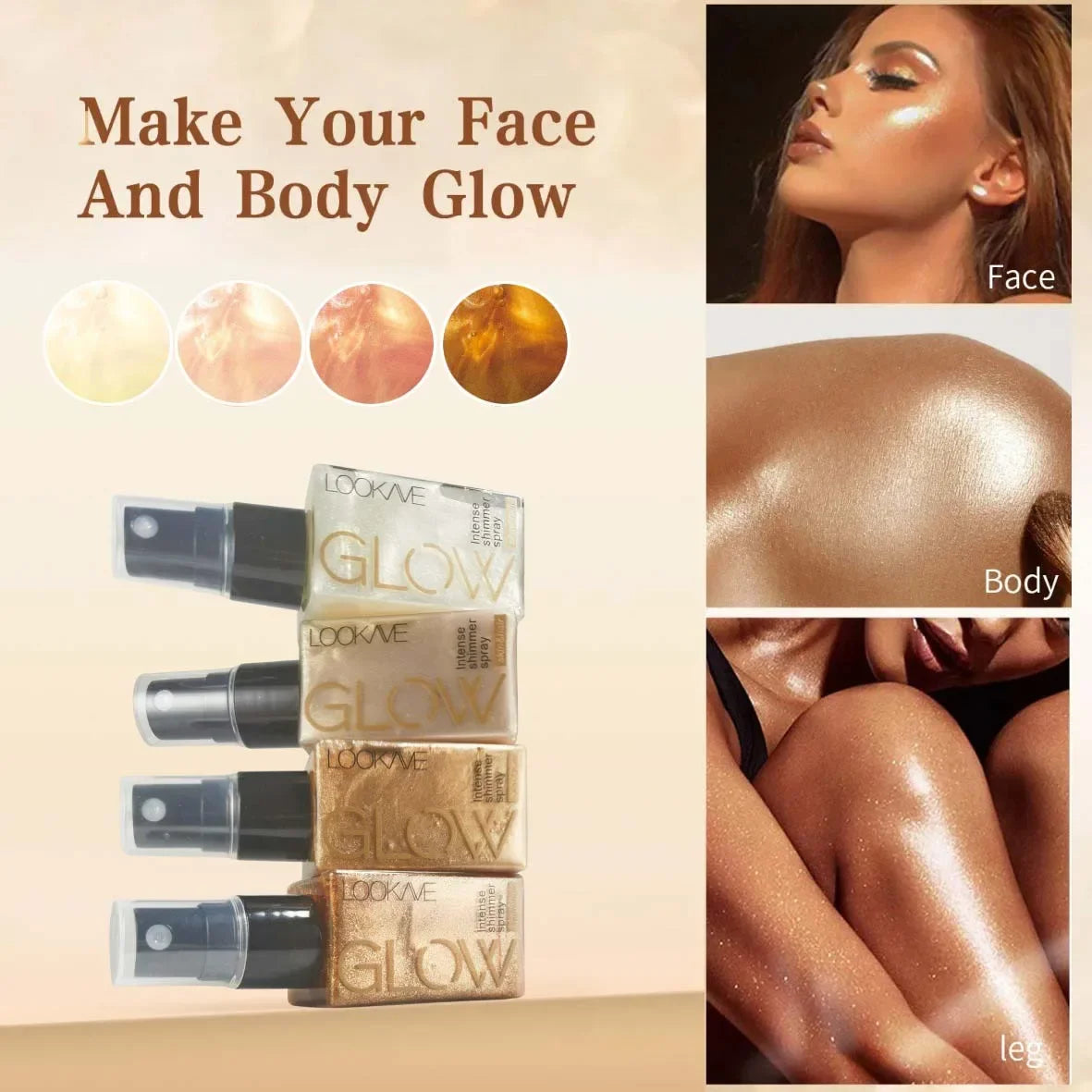 Diamond Liquid Highlight Waterproof High Gloss Glitter Body Bronzer Highlight Long-lasting Wear Face Contour Illuminator Makeup