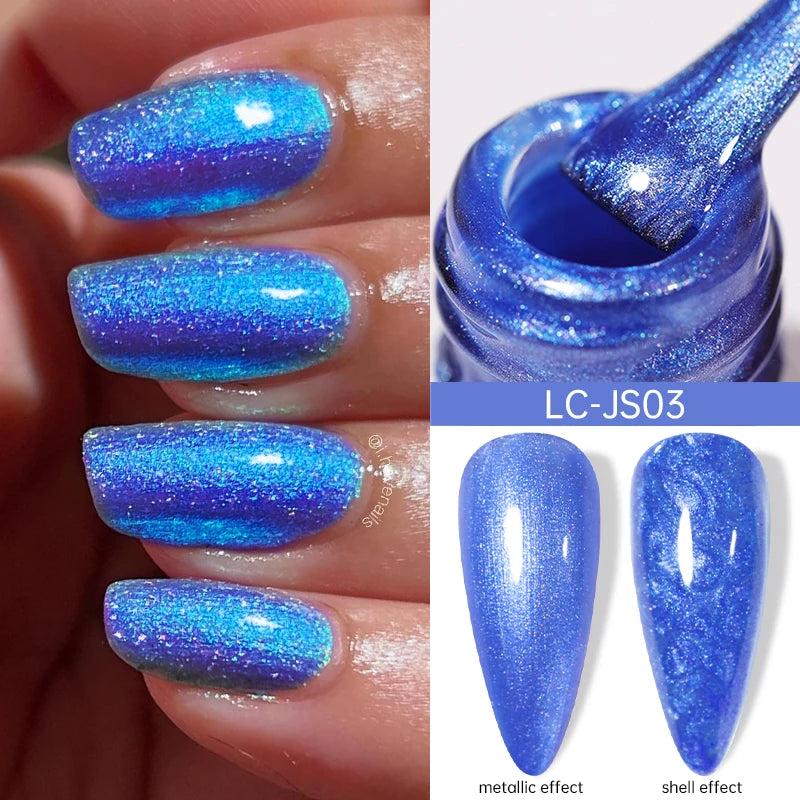 LILYCUTE 7ml Metallic Red Gel Nail Polish Winter Bright Chrome Glitter Mirror Enamel Gel Semi Permanent UV Soak Off Nail Art