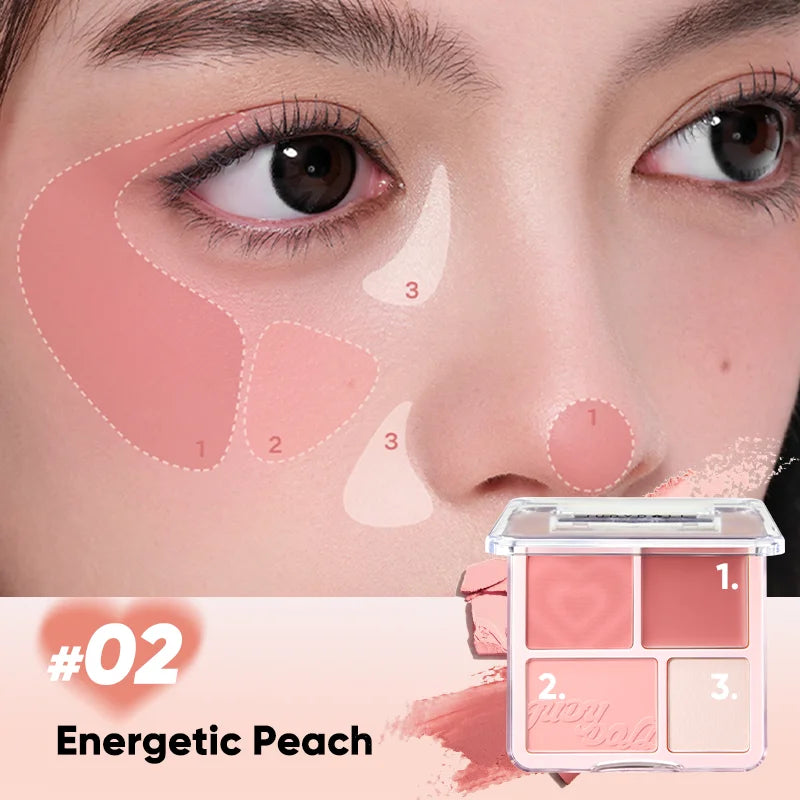 Judydoll 2-in-1 Blush & Highlighter Palette - Blush Cream, Radiant Matte Highlighter, Versatile Palette, Gift for Friend, Date