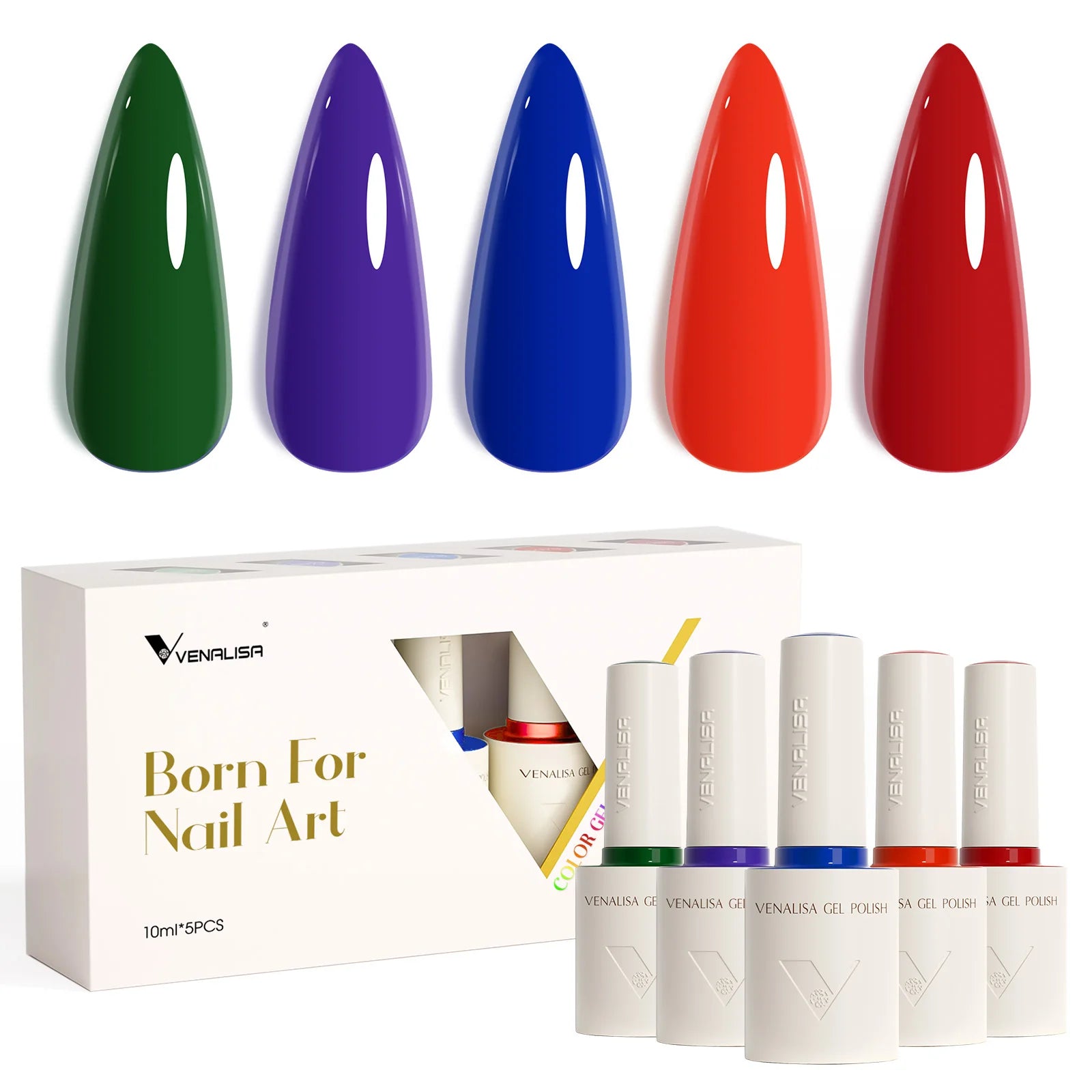 5pcs/kit Venalisa Color Gel Nail Polish Set Hema Free Soak Off UV LED Nail Gel Polish 10ml Combo TPO FREE HEMA FREE Gel Kit