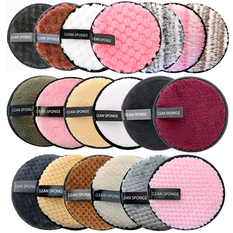 5Pcs Reusable Makeup Remover Cotton Wipes Microfiber  Sponge Cleaning Tool Washable Sponge Pad  Makeup Remover Pads Facial Clean