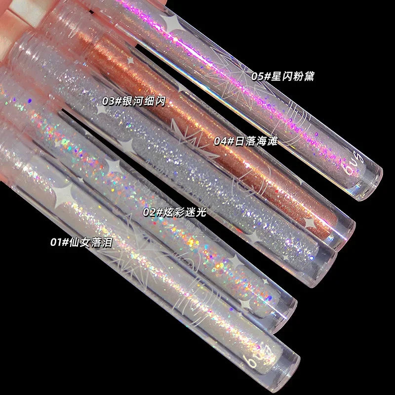 1pc Liquid Eyeshadow Super Shine Pink Pearlescent Glitter Eyeliner Long Lasting Waterproof Eye Shadow Glitter Party Eye Makeup