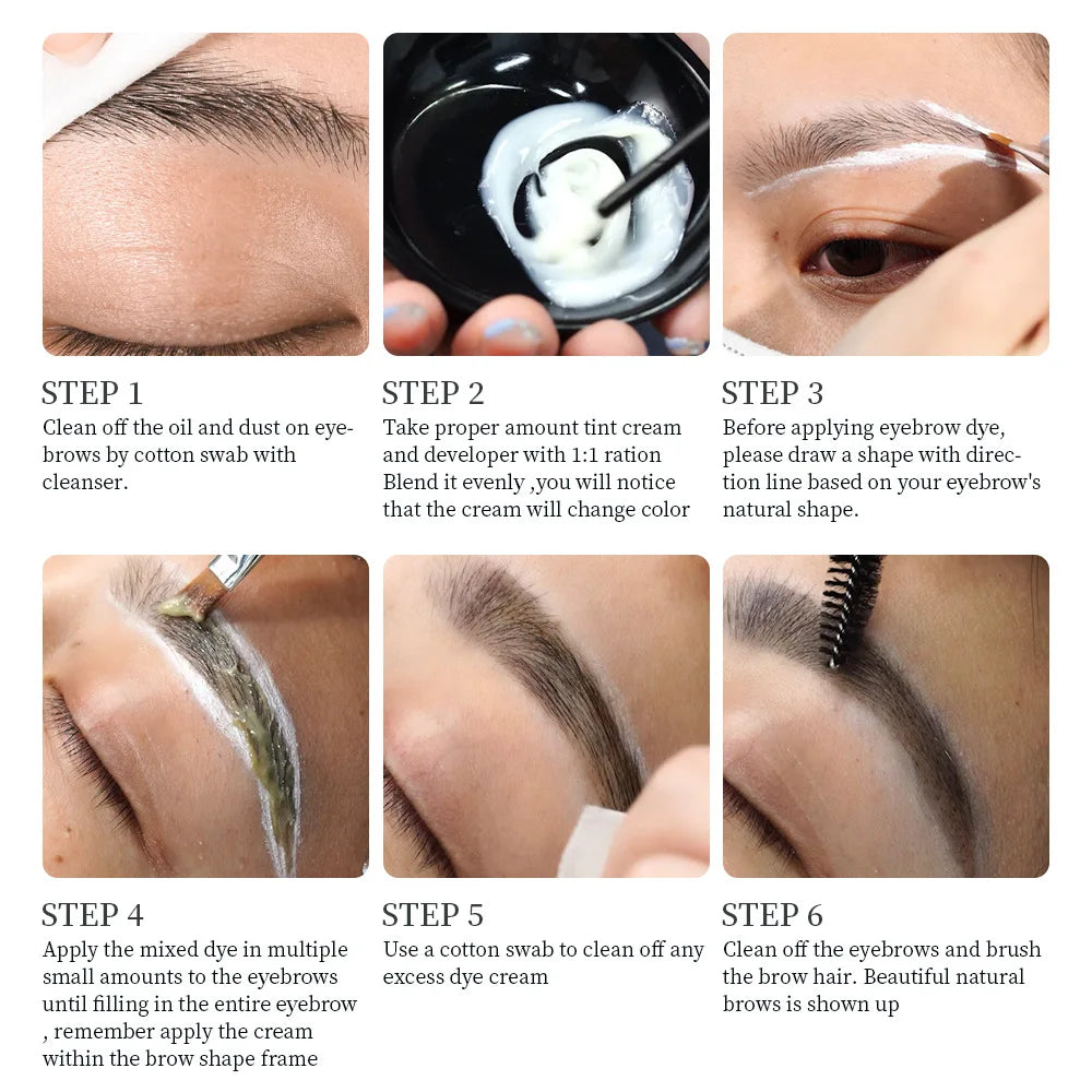 Eyelash and Eyebrow Tint Kit - Waterproof Permanent Dye Cream