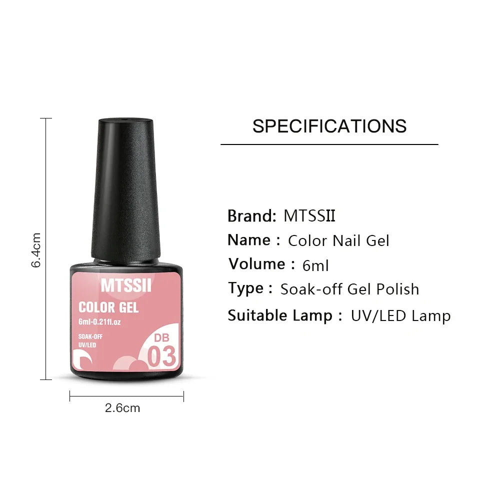 MTSSII 6PCS/Set Sparkly Red Roes Red Gel Nail Polish Shinning Nail Art LED UV Gel Varnish Nail Supplies Manicure Kit for Nails