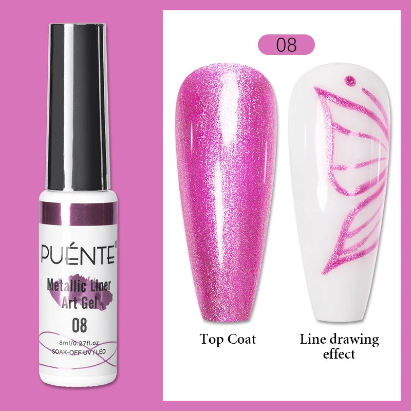 PUETNE 7.5ML Amber Moonlight Cat Magnetic Gel Nail Polish Winter Nails Jelly Glass Cat Eye Soak Off UV Semi-Permanent Varnish
