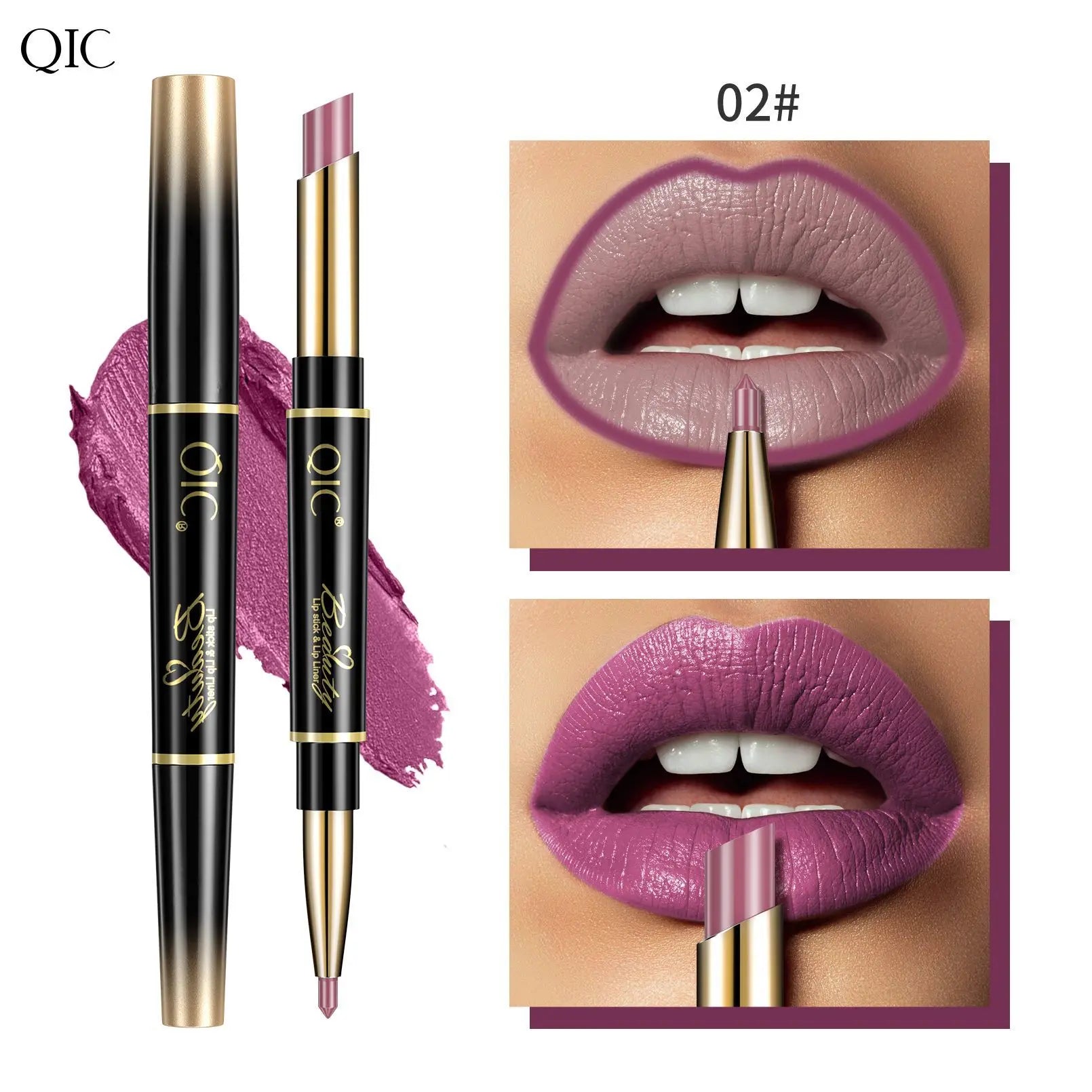 2 IN 1 Lip Liner Waterproof Nude Matte Lipstick Pencil Sexy Red Long Lasting Double Ended Lipliner Makeup Cosmetics For Women