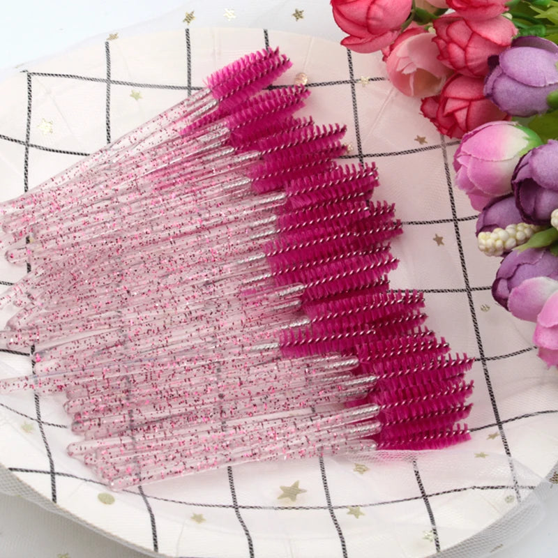 5/50 Pcs Eye Lash Brushes Eyebrow Brush False Eyelashes Extension Tools Mascara Wands Applicator Spoolers Lashes Cosmetic Tool
