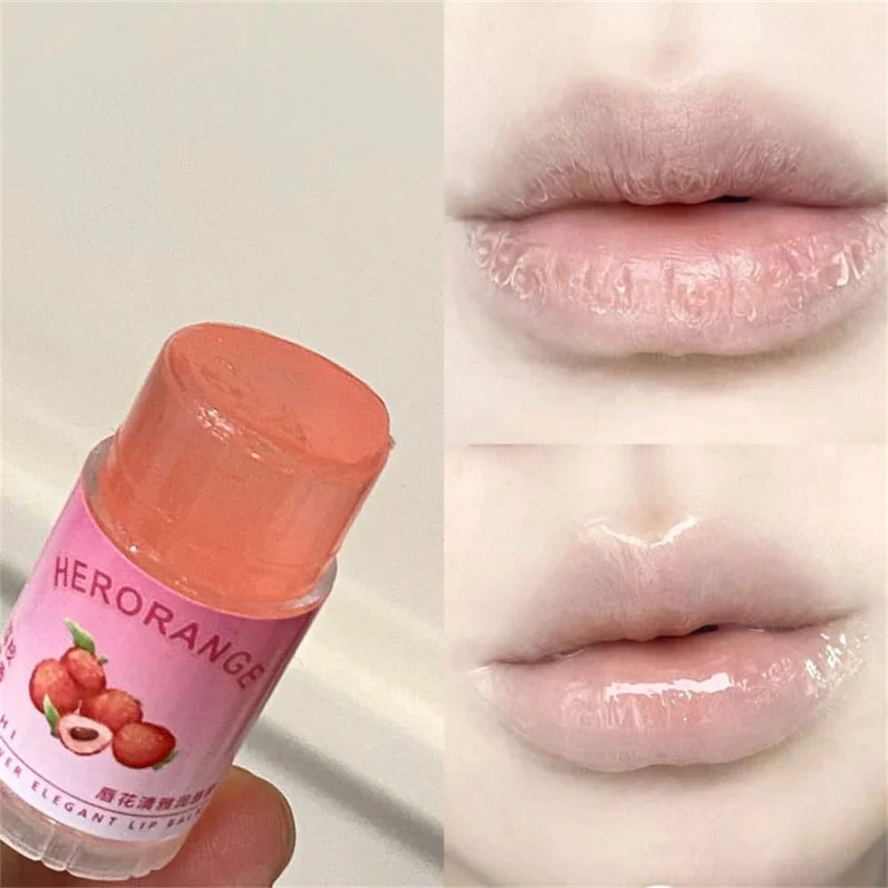 Transparent Coconut Fruit Lip Balm Lip Care Moisturizing Fade Fine Lines Jelly Lip Gloss Lipstick Anti-drying Hydration Makeup