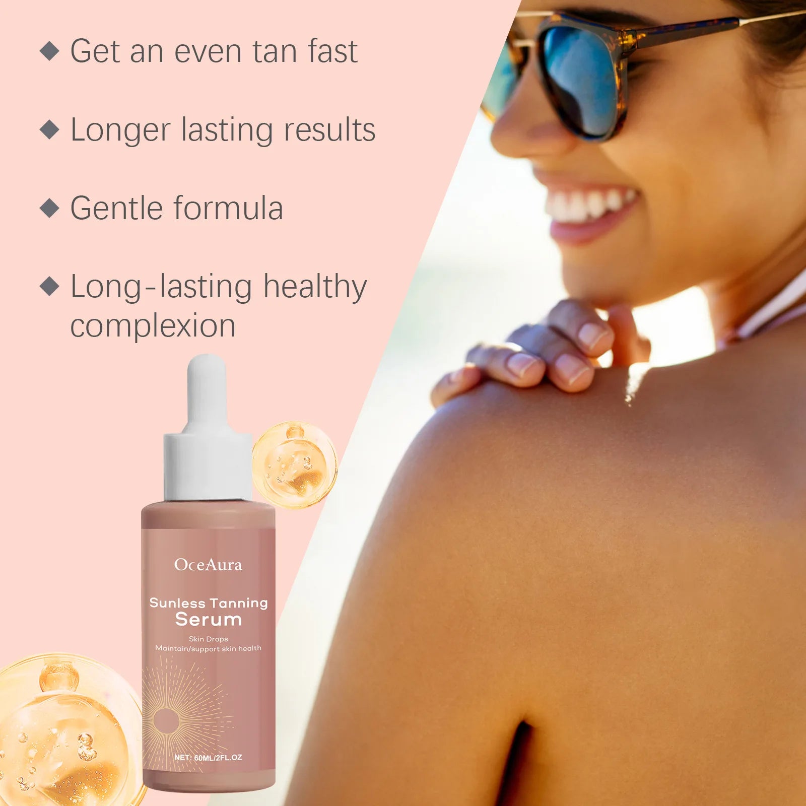 Body Facial Self Tanning Drops Natural Bronzer Liquid Prevent Sunburn Sunless Tanning Products