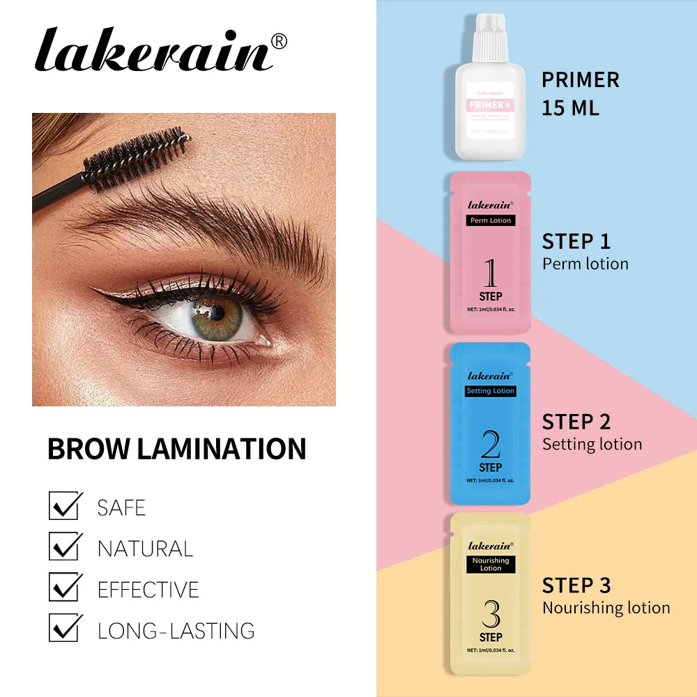 Lakerain Eyebrow Lamination Kit - DIY Brow Perm Set for Fuller Brows