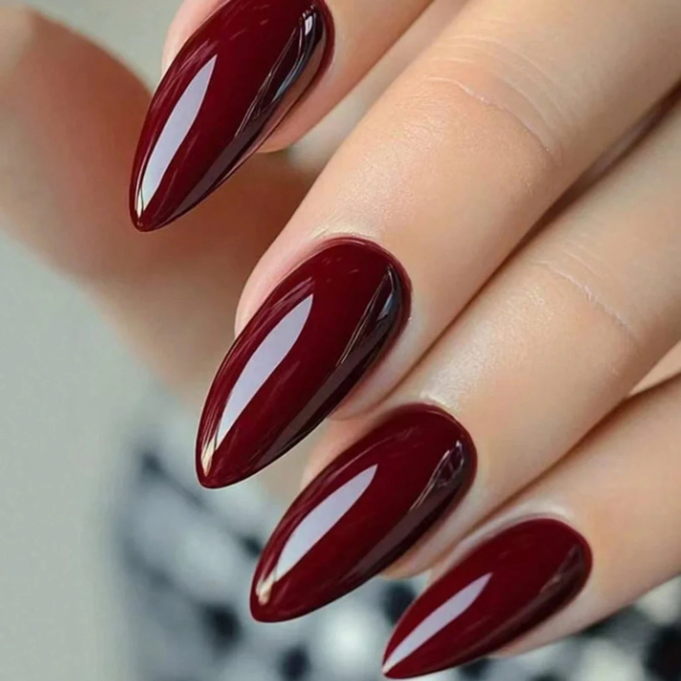 24 Artificial Acrylic Black Square Head Fake Nails Long Ballet Woman Removable Press On Nails Tip Almond Nail Art False Nail Set