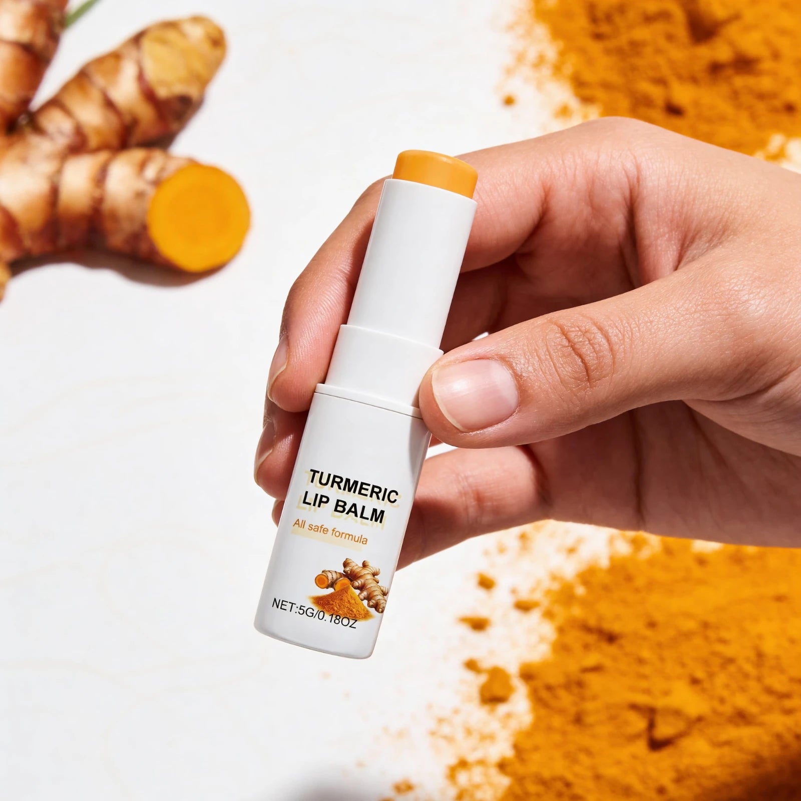 Turmeric Moisturizing Lip Balm Hydrating Protective Barrier Soothing Dry Chapped Lips Long Lasting Natural Formula Lip Care