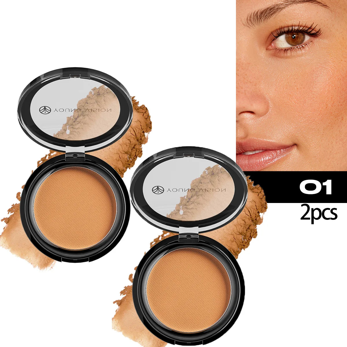 Woman makeup 6-Color Matte Bronze Powder Velvety Smooth Natural Setting Powder Makeup