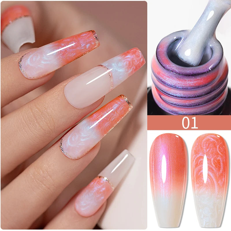 PUENTE 5ml Metallic Painting Liner Gel Polish Bright Mirror Effect Semi-Permanent UV Nail Varnish For Stunning French Nail Art