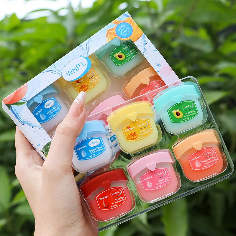Fruit Series Lip Balm Set Lips Avocado Honey Peach Cream Lip Mask Natural Nourishing Plant Lip Balm Lips Care