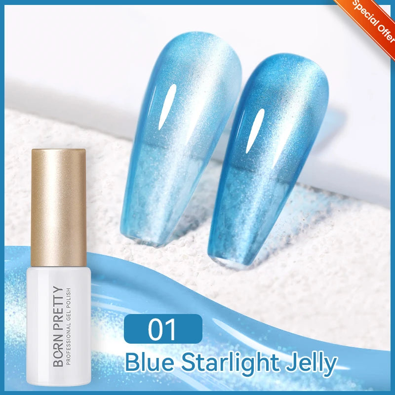 BORN PRETTY 10ml Sliver Carat Mirage Reflective Glitter Gel Nail Polish Sparkling Ultra Shine Soak Off UV Nail Art Gel Varnish