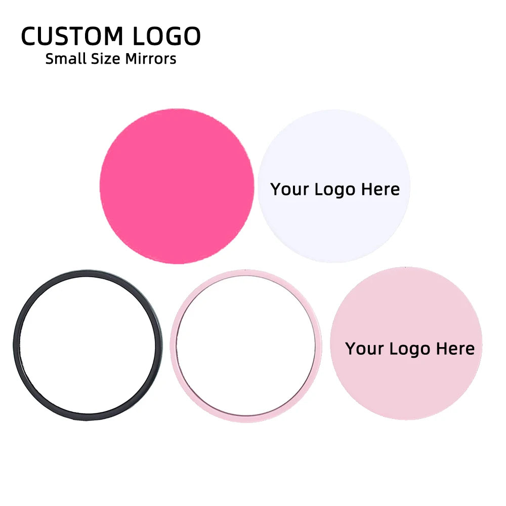 Wholesale Small Mirror Round Custom Logo Red Pink White Black Personalized Wedding Souvenir Gift Ideas Porable Pocket Mirrors