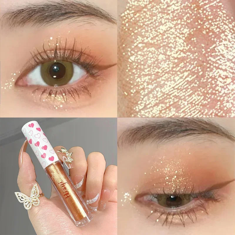 Liquid Eyeshadow Highlighter Waterproof Ultra Shiny Long-lasting Sheet Monochrome Glitter enhances silkworm eyeshadow