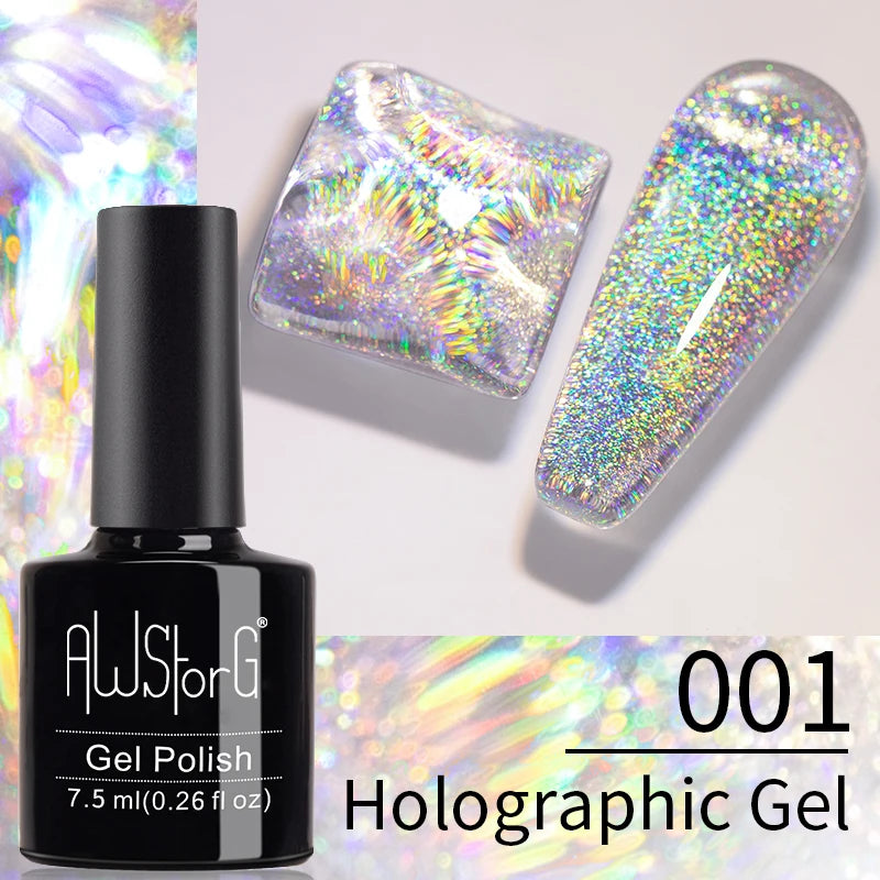 AWStorG 7.5ml Golden Gradient Cat Eye Nail Polish Gel Phototherapeutic Gel Soak Off Nail Magnetic Gel Polish Nail Art DlY