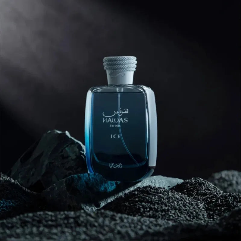 RASASI Hawas Ice for Men Eau de Parfum Spray 100 ML Original Arab Perfumes Lasting Aromatic Pheromones Perfume Cologne 3.4 Ounce