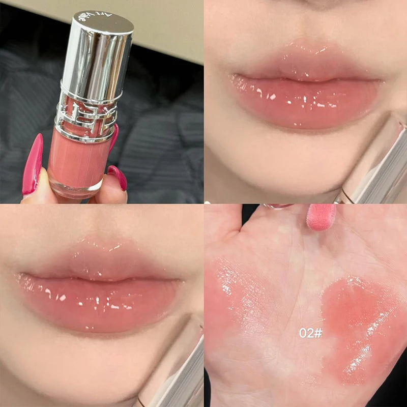 Transparent Moisturizing Lip Gloss Hydrating Drying Lips Mirror Lipstick Makeup Crystal Lip Oil Mirror Lip Glaze Tinted Plumper