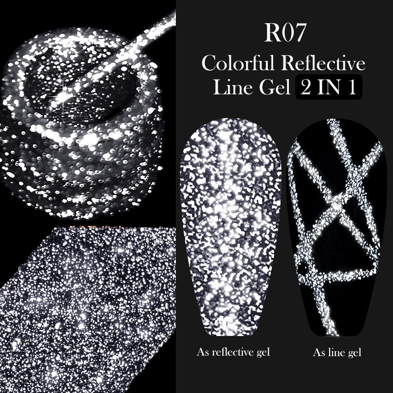 LILYCUTE 5ml Super Bright Metallic Painting Liner Gel Nail Polish UV LED Painting Gel Nail Art Drawing Stripe Pull Line UV Gel