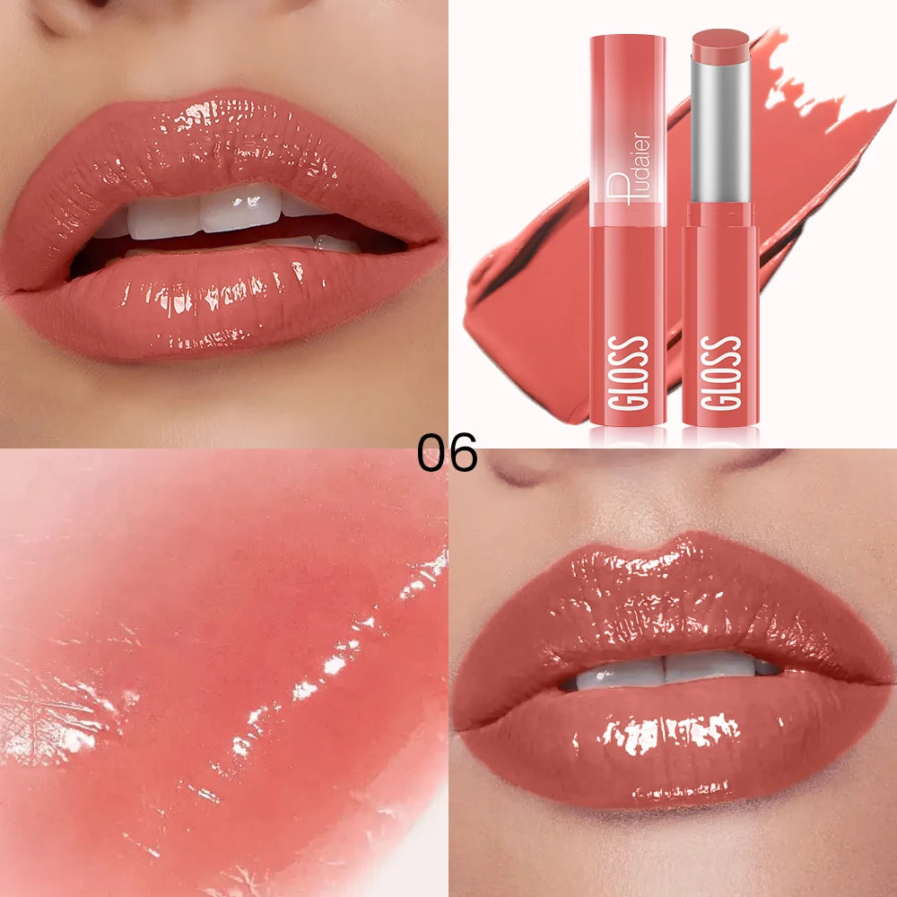 Hydrating Berry Shine Lipstick Set, Long-Lasting Plump Lip Cream, Non-Sticky & Creamy Finish, 6 Colors