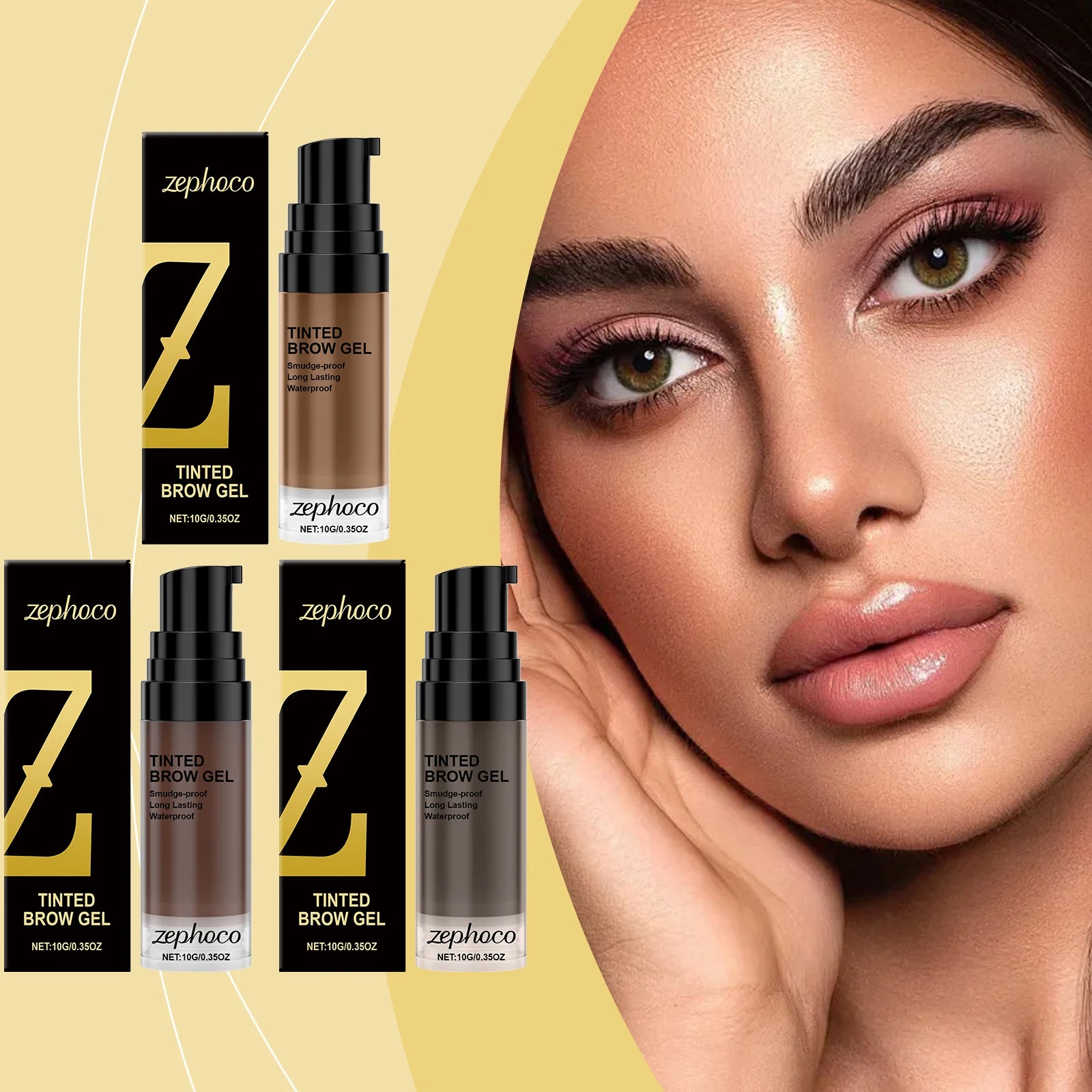 Zephoco Tinted Brow Gel - Waterproof Matte Eyebrow Cream