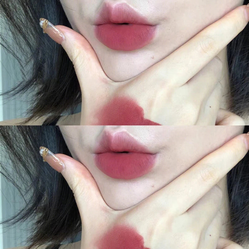 Single Velvet Matte Mist Lip Gloss,Waterproof Non-Stick Cup Lip Glaze Smudge Proof Not Fade Liquid Lipstick