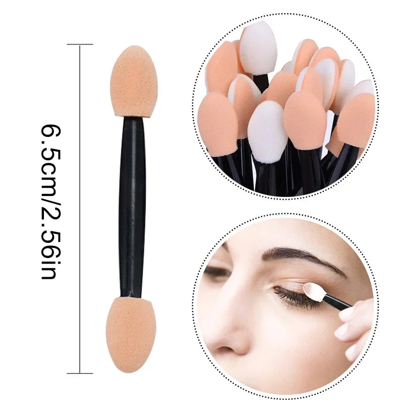 Wholesale 50/30Pcs Disposable Eyeshadow Brush Portable Double End Sponge Eye Shadow Applicators Beauty Makeup Tools