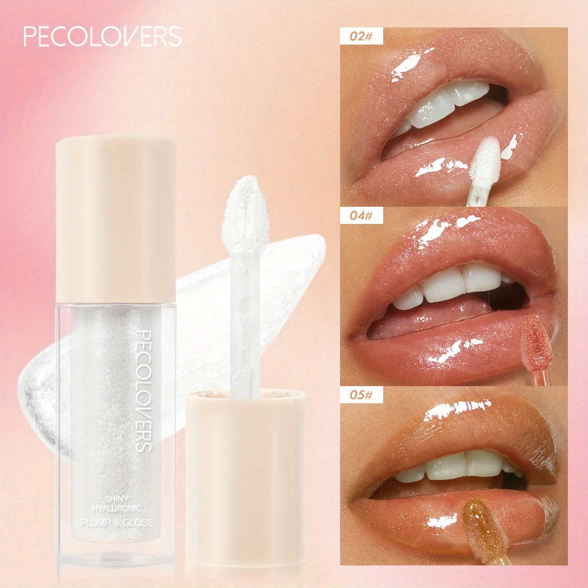 Mirror Waterproof Lip Gloss, Moisturizing Glitter Liquid Lipstick Makeup Long-Lasting Shine in Coral, Pink, and Skin Tones