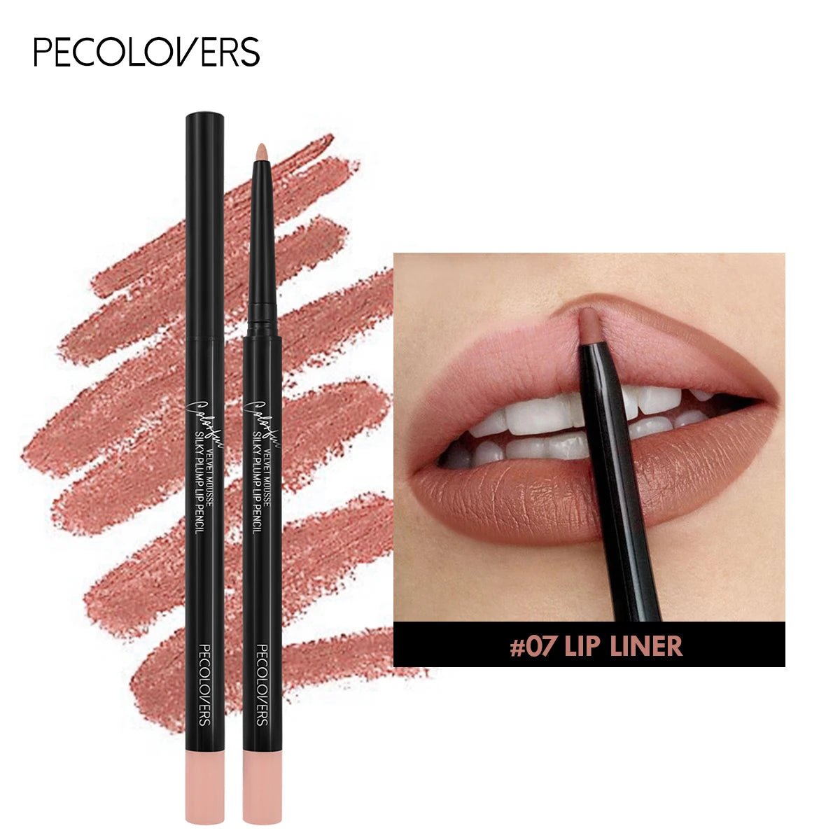 12 Colors Lip Liner , Matte Dewy Finish Long Lasting Waterproof Smudge Proof Lip Liner