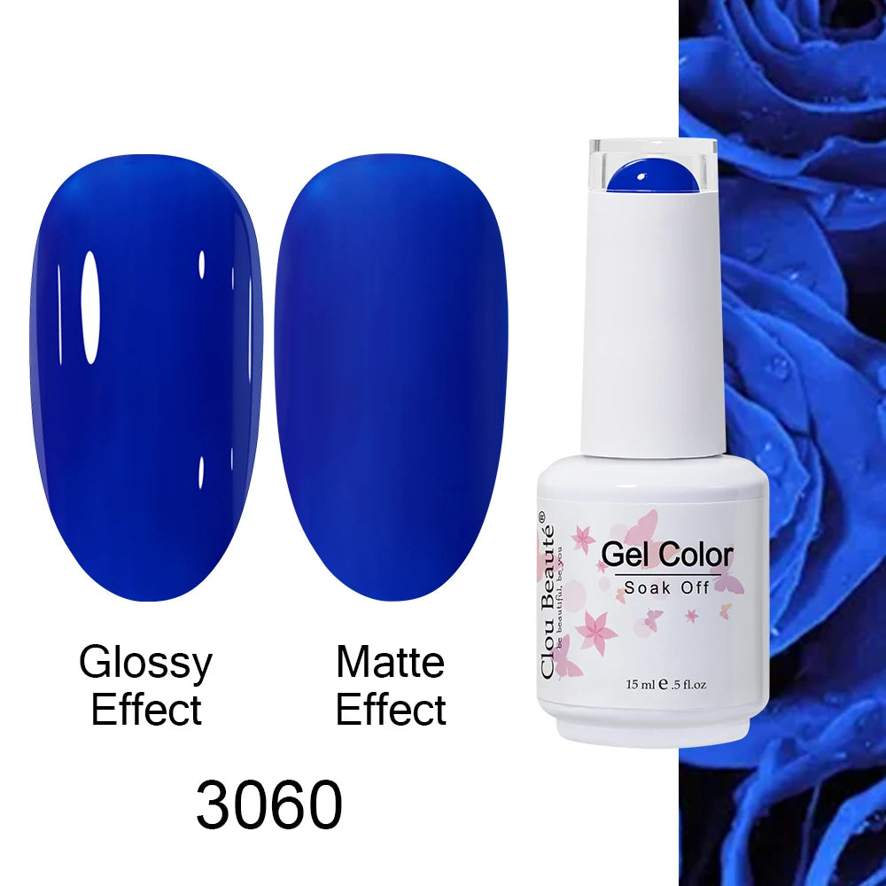 Clou Beaute Royal Blue Color Winter Trendy Semi Permanent Nail Art Manicure Varnishes Gel Nail Polish Hybrid Base Gel Top Coat