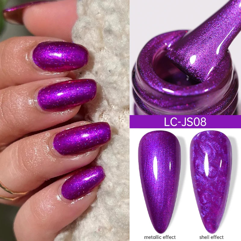 LILYCUTE 7ml Metallic Red Gel Nail Polish Winter Bright Chrome Glitter Mirror Enamel Gel Semi Permanent UV Soak Off Nail Art