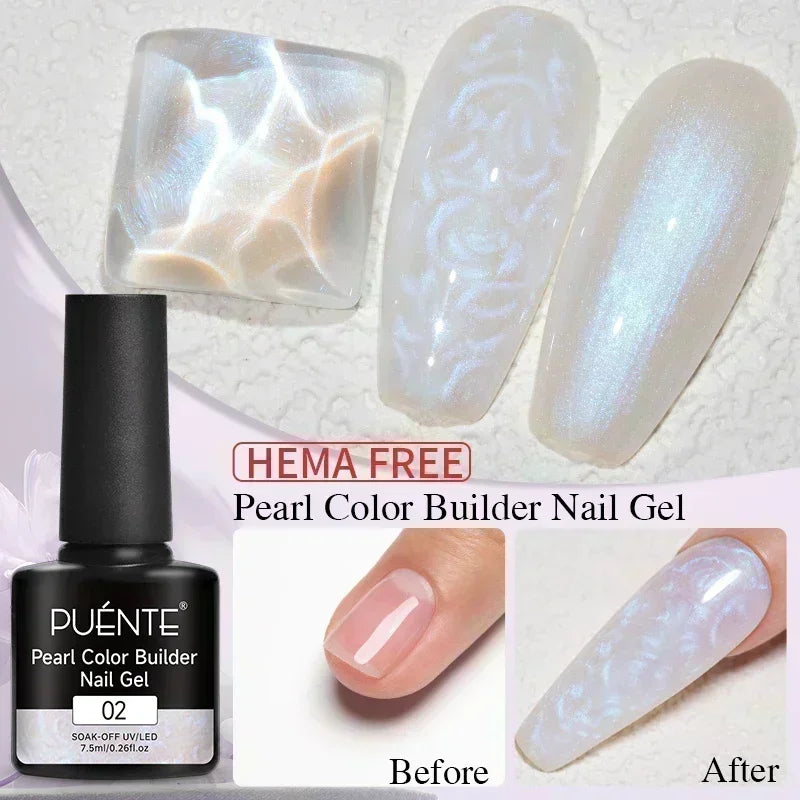 PUENTE 7.5ML Nude Shade Ceramic Cat Eye Gel Nail Polish Shiny Moonlight Cat Eye Gel Soak Off UV Semi-Permanent Nail Art Varnish