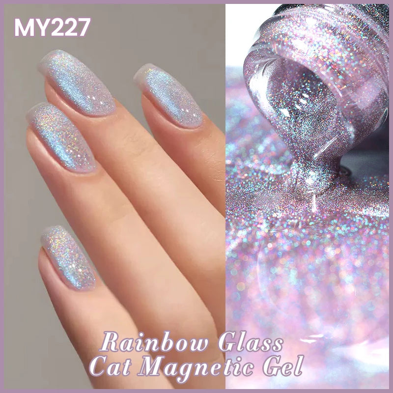 BORN PRETTY 10ml Black Glass Cat Magnetic Gel Nail Polish Punk Style Nail Art Manicure Varnis Semi Permanent Gel for Winter Nail