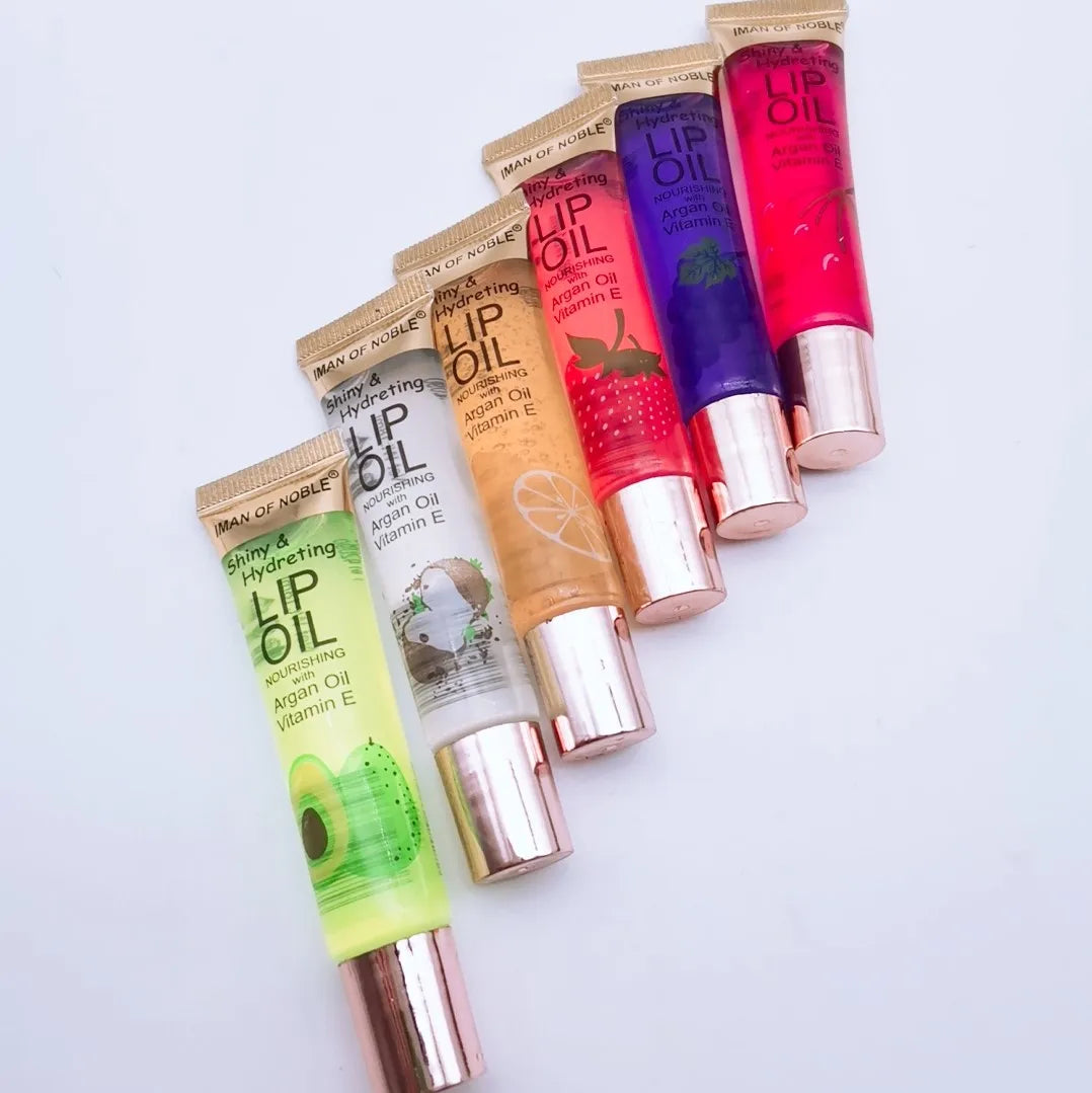 6Pcs Fruity Flavor Moisturizing Clear Lip Gloss Lip Gel Hydrating Moisturizing Lip Gloss lumping Lip Oils Gift Women Lips Makeup