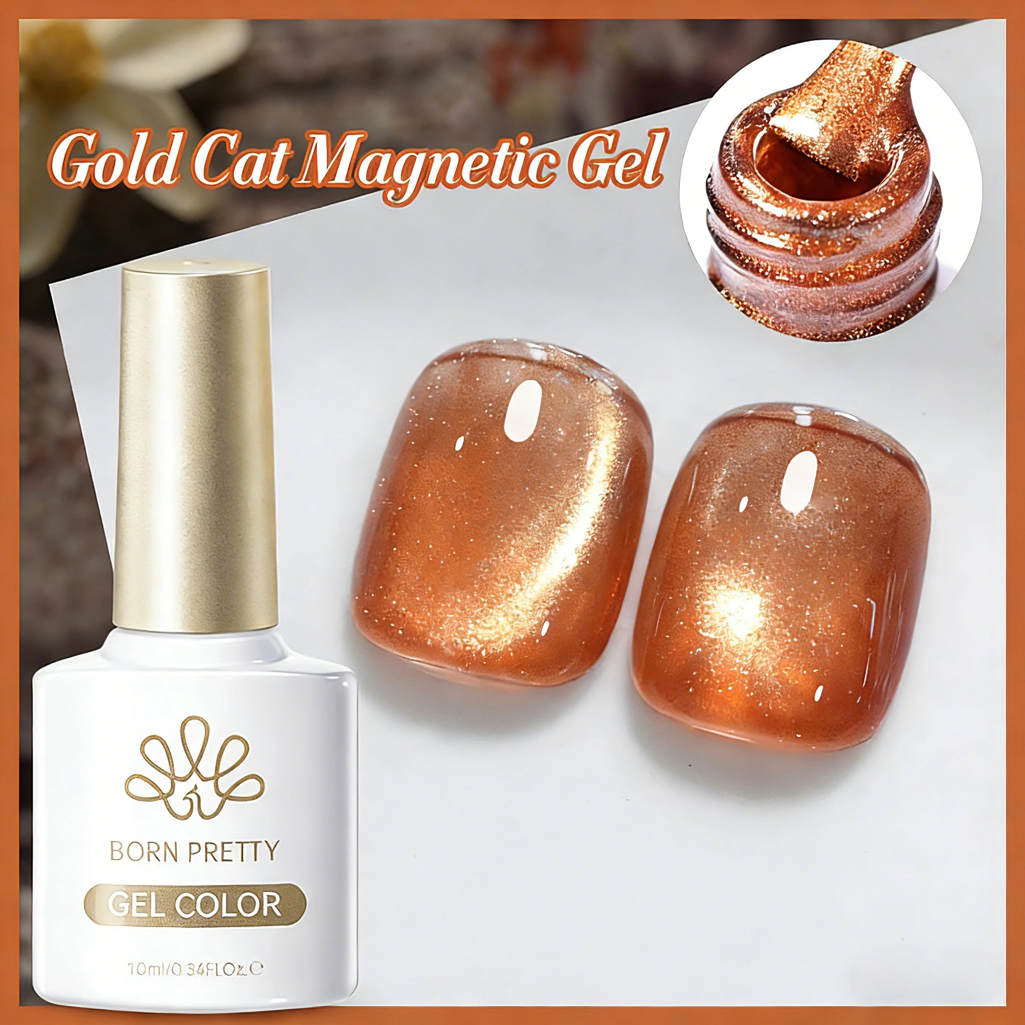 BORN PRETTY 10ml Silver Water Light Cat Magnetic Gel Nail Polish Nail Supplies Vernis Semi Permanent Gel for Fall Winter Nails