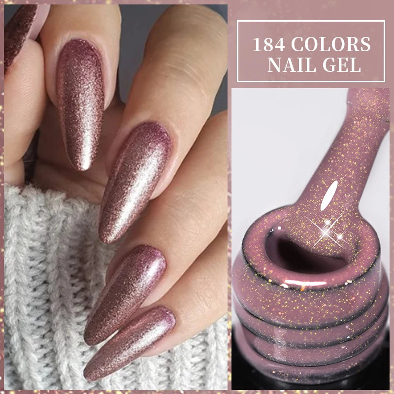 LILYCUTE 7ML 3 IN 1 Platinum Cat Magnetic Gel Nail Polish Silver Moonlight Magnetic Nail Sparkling Glitter Semi Permanent UV Gel
